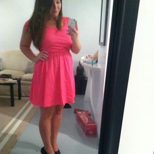 Hot pink dress with back opening